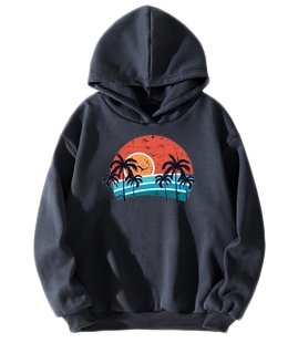 Black Solid Pullover Hoodie