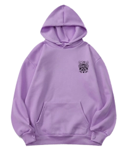 Lavender Solid Pullover Hoodie