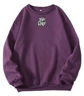 Purple Round Neck Sweatshirt